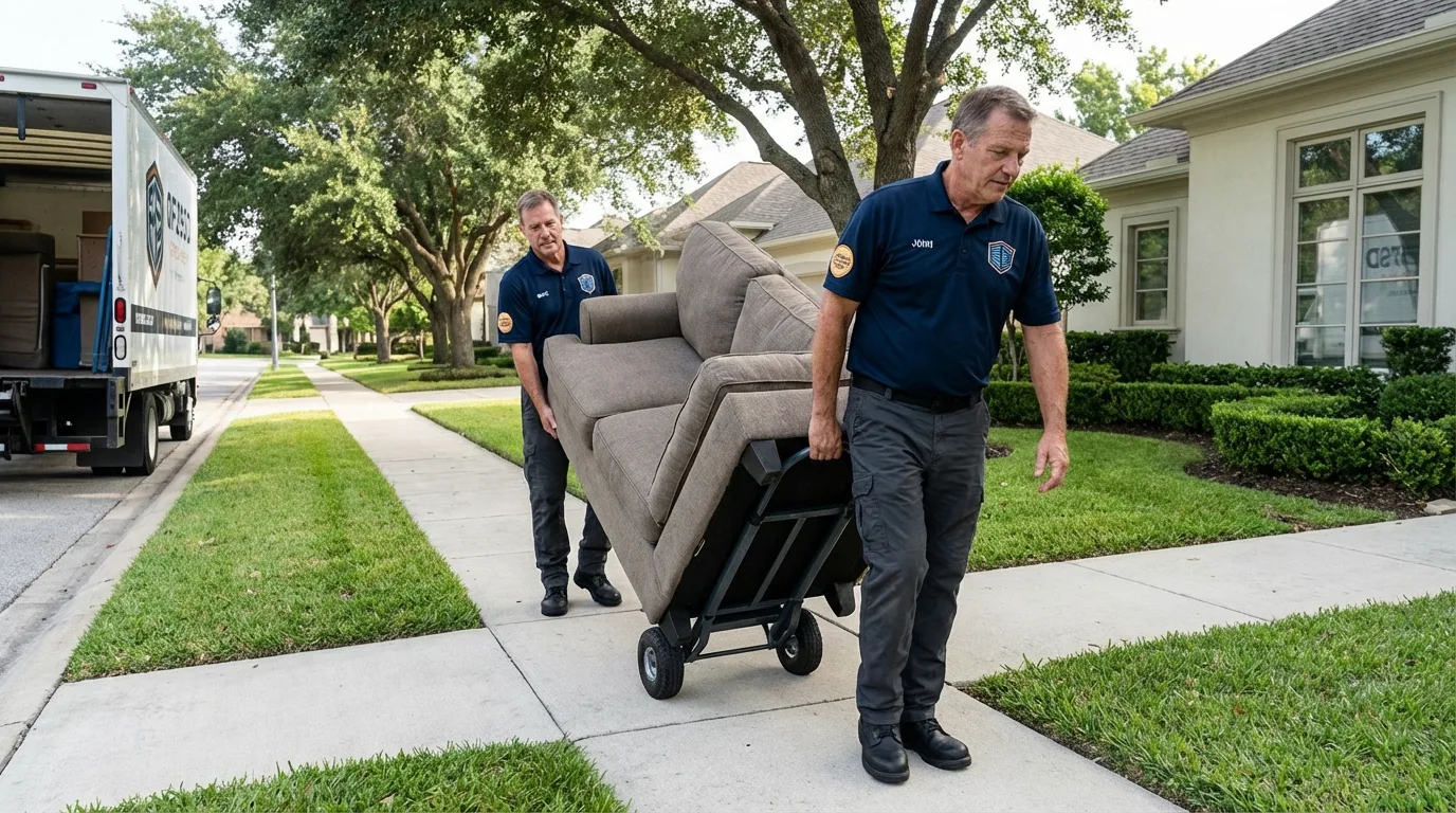 Local residential moving crew loading furniture in Abilene, KS