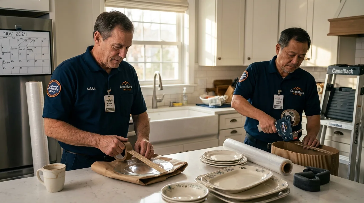 Professional crew packing kitchen dishware in Abilene, KS